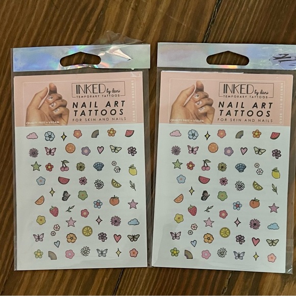 NEW INKED 2 Temporary Tattoos Body & Nails 6 Packs 12 Sheets - Picture 2 of 9